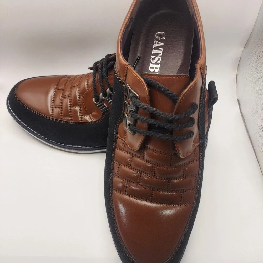 Gatsby Mens Dress Shoes Brown Black Lace Up Comfort Casual‎ Fashion Size 46 (13)